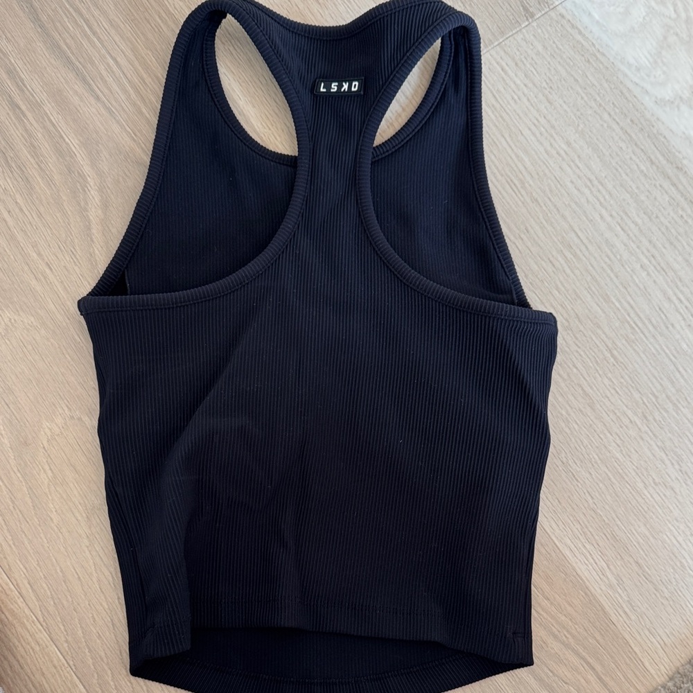 Black Ribbed Tank Top - Picture 3 of 4